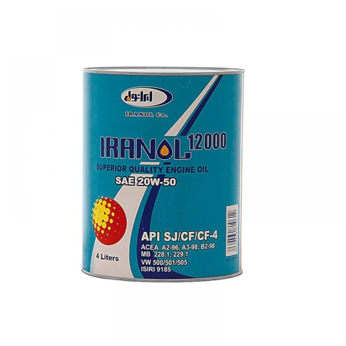 روغن موتور ایرانول 12000 20W50 چهار لیتری